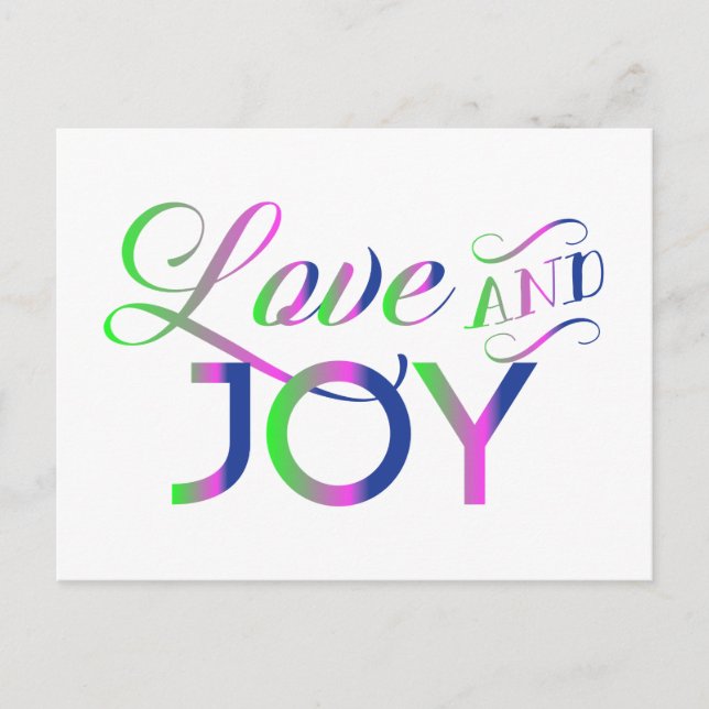 Love And Joy Colorful Postkarte (Vorderseite)