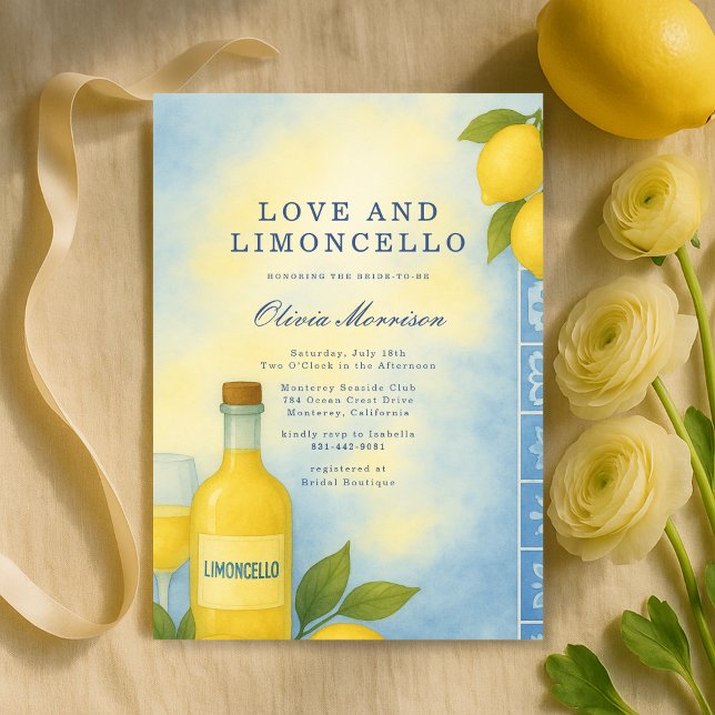 Love and Limoncello Italian Bridal Shower Einladung (Von Creator hochgeladen)