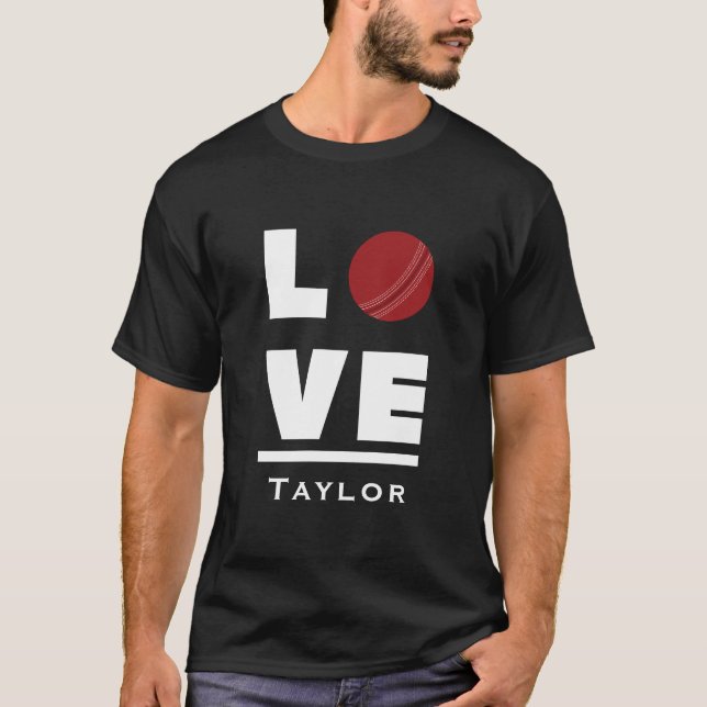 Love And Live Cricket Sports Fan Custom Name T-Shirt (Vorderseite)