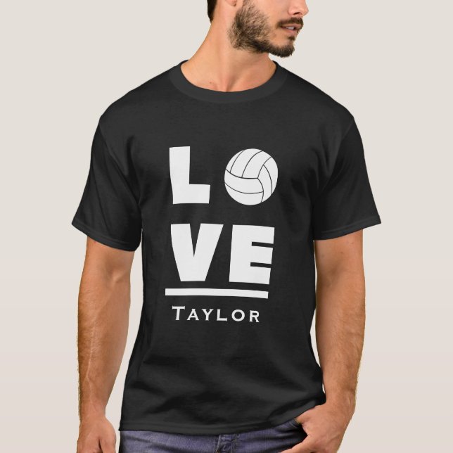 Love And Live Volleyball Sports Fan Custom Name T-Shirt (Vorderseite)