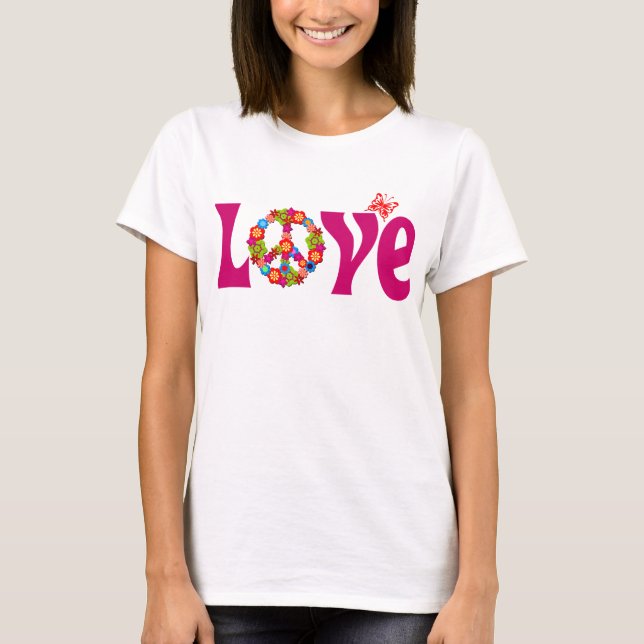 Love and Peace Long Sleeved T-Shirt (Vorderseite)