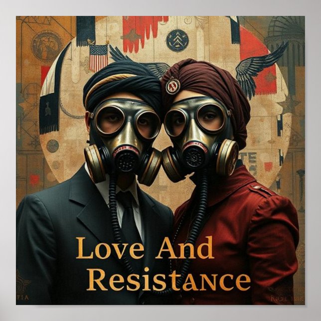 LOVE AND RESISTANCE Punjabi American Graphic Poster (Vorne)
