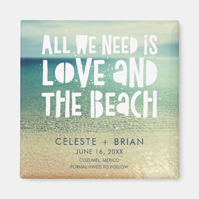 Love and the Beach Wedding Save the Date Magnet (Vorne)