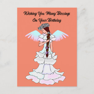 Love Angel Birthday Postcard Postkarte
