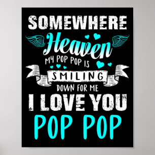 Love Angel Pop Pop im Himmel Gedenkfamilie Poster