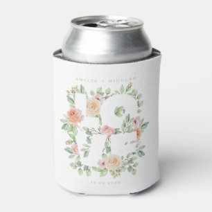 LOVE Aquarell-Rosen und Grünzeug Frühjahrs-Hochzei Dosenkühler