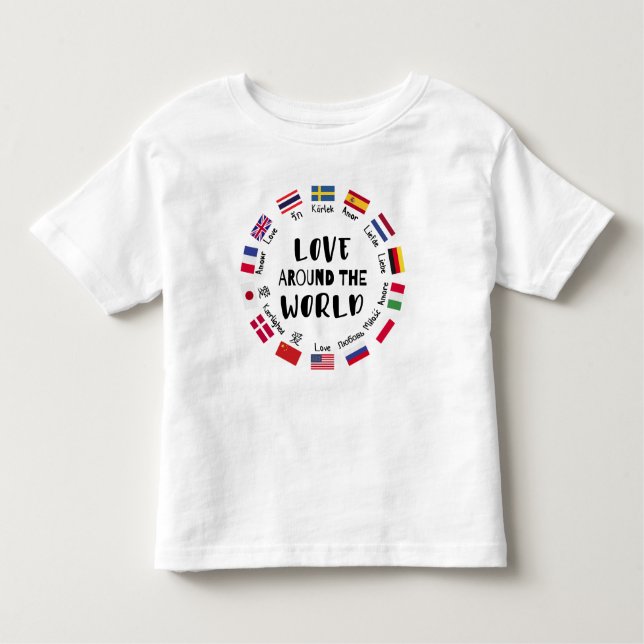 Love Around the World Languages  Kleinkind T-shirt (Vorderseite)
