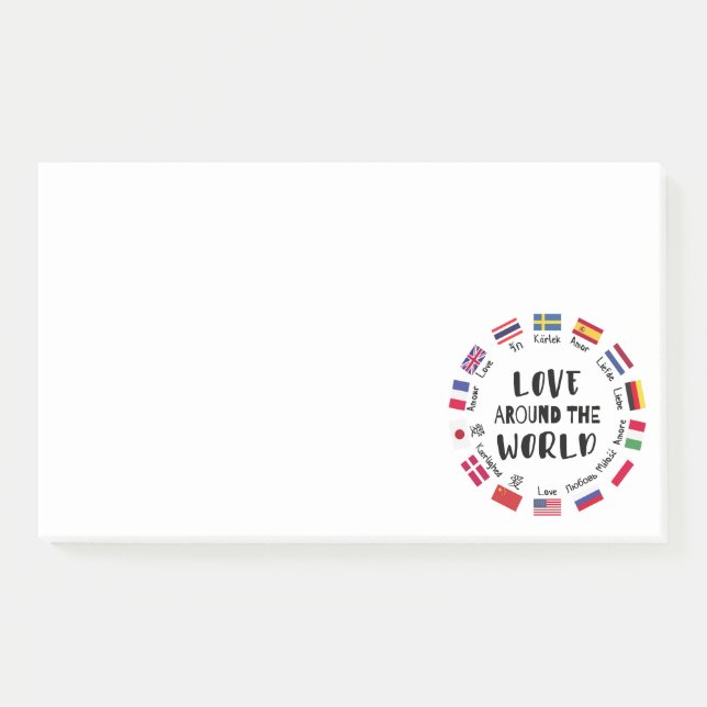 Love Around the World Languages  Post-it Klebezettel (Vorderseite)