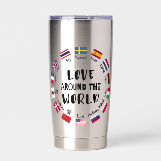 Love Around the World Languages  Thermobecher (Vorderseite)