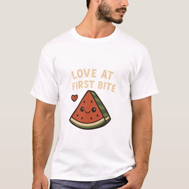 Love At First Bite Cute Watermelon Funny Shirt (Vorderseite)