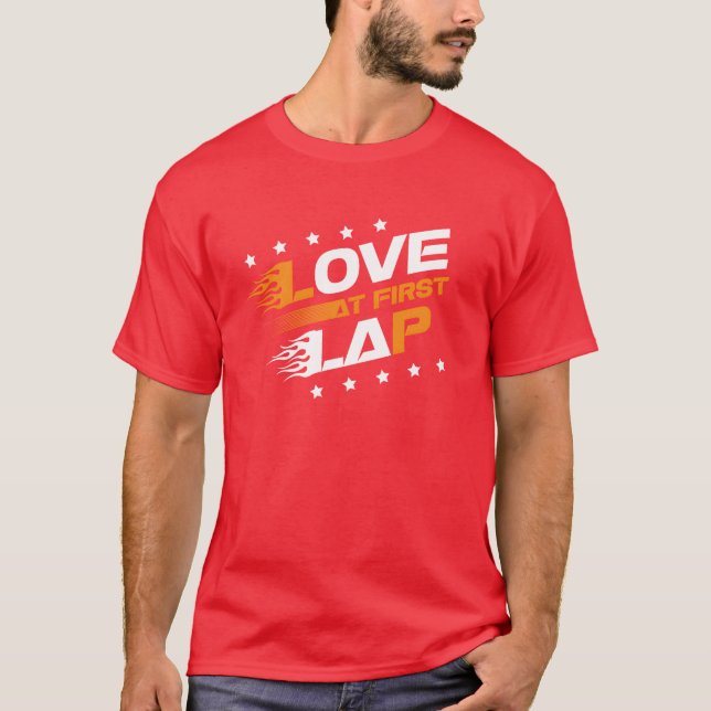 Love At First Lap Car Racing Motorcycle Motorsport T-Shirt (Vorderseite)