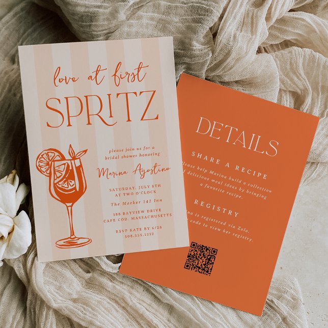 Love at First Spritz All-in-One Bridal Shower Einladung (Von Creator hochgeladen)