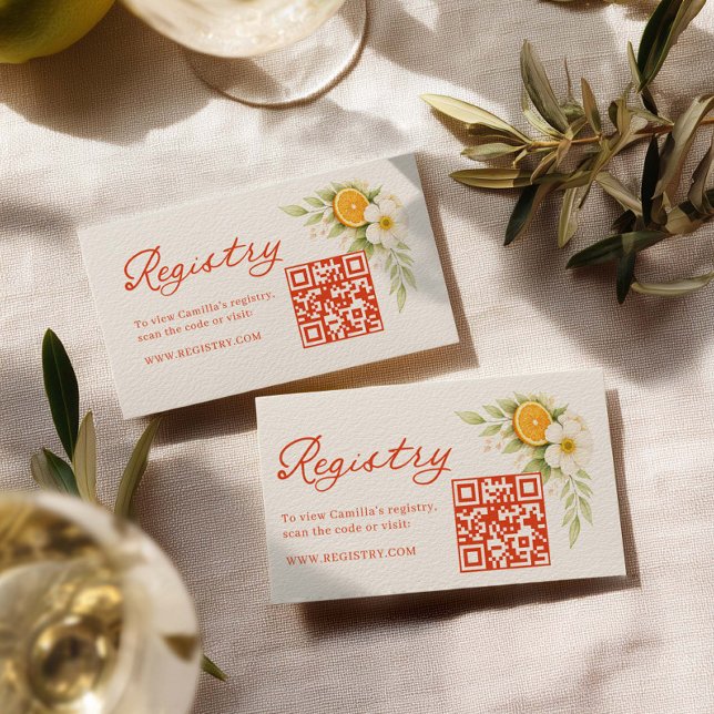 Love at First Spritz Bridal Registry QR code Begleitkarte (Von Creator hochgeladen)