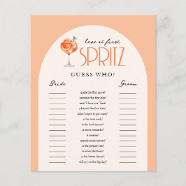 Love at First Spritz Bridal Shower Guess Who Game