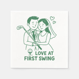 "Love at First Swing" Golfer's Style paper napkin Serviette