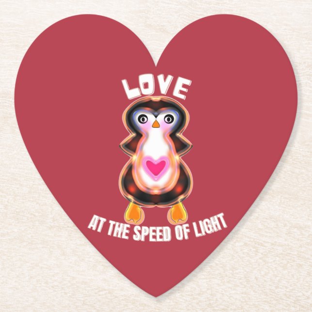 Love at the Speed of Light Penguin Gift Untersetzer (Vorderseite)