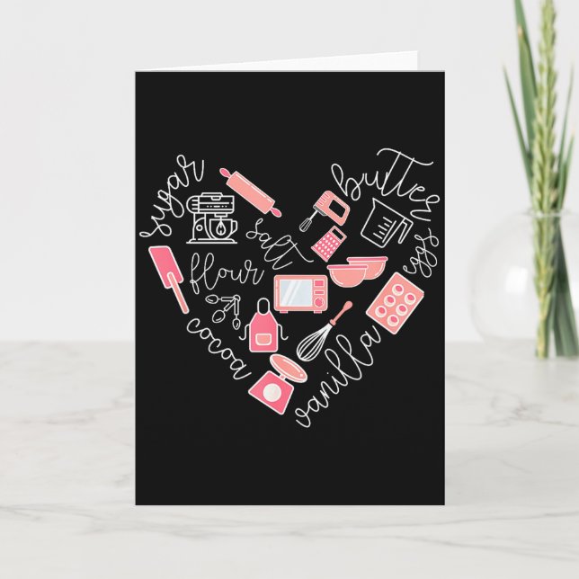 Love Baking Tools For Bakers Gift Women Cute Nk  Karte (Vorderseite)