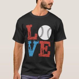 LOVE Baseball Grunge Design – Retro Distressed T-Shirt