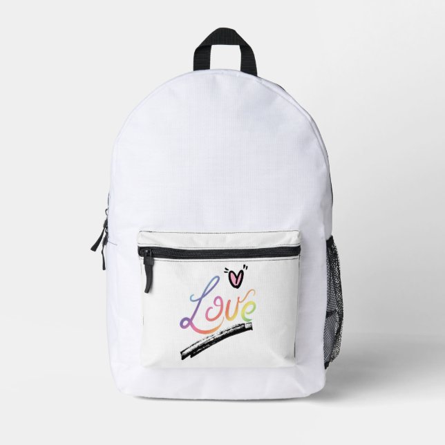 Love Bedruckter Rucksack (Vorderseite)