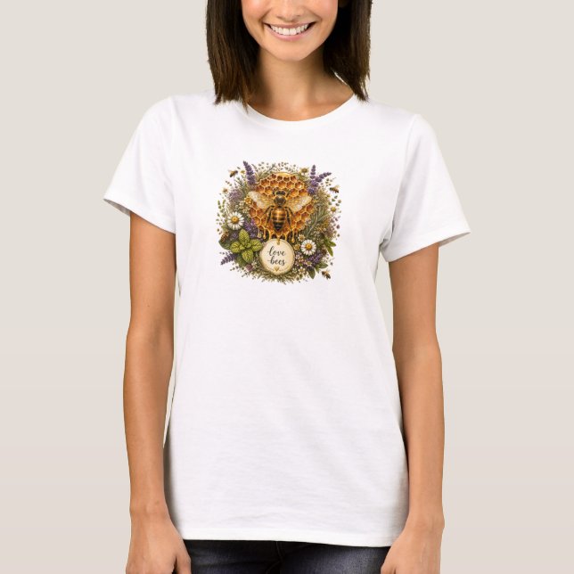 Love Bees Honigbiene T-Shirt Geschenk (Vorderseite)