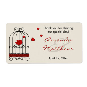 Love Bird auf der Gastgeschenk Hochzeit "Birdcage"