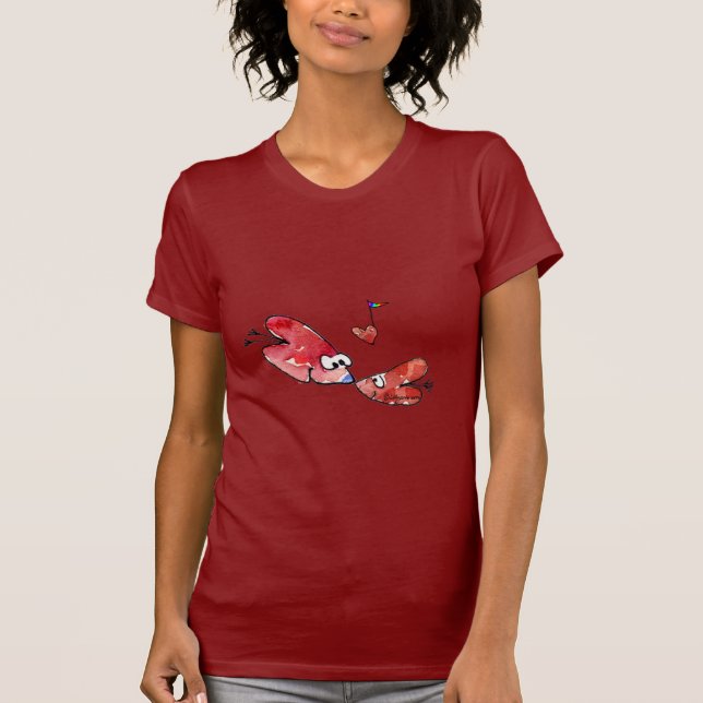Love Bird Hearts T - Shirt Apparel (Vorderseite)