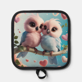 Love Bird Linen Holder Topflappen