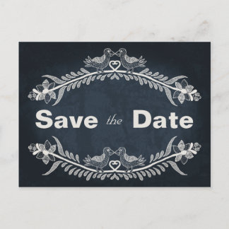 Love Bird Vines, Save the Date Ankündigungspostkarte