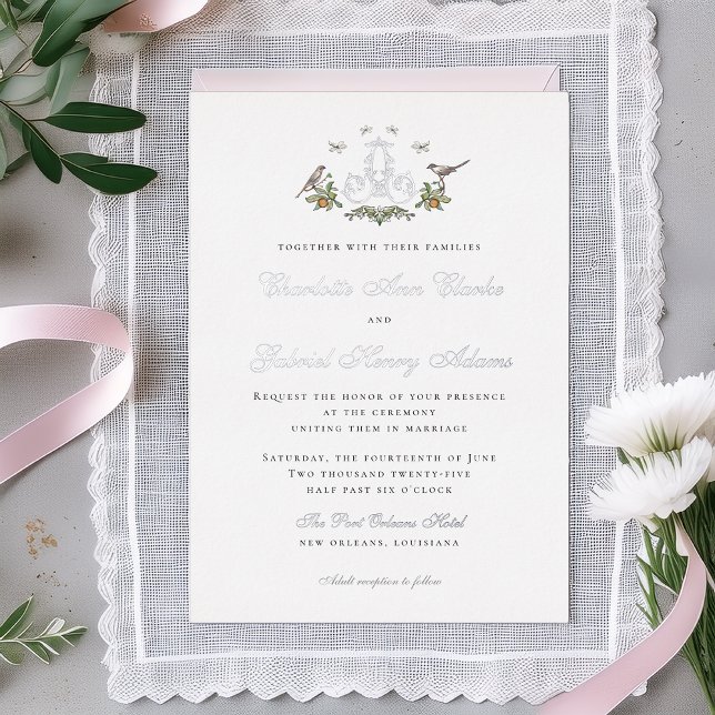 Love Birds "A" Monogram Foil Weditation Folieneinladung (Von Creator hochgeladen)