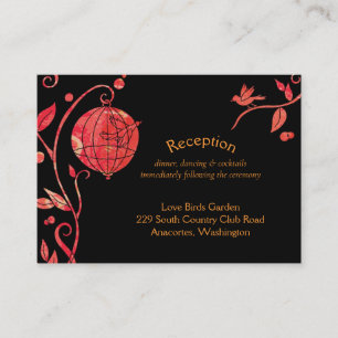 Love Birds Abend Hochzeit Empfang Begleitkarte