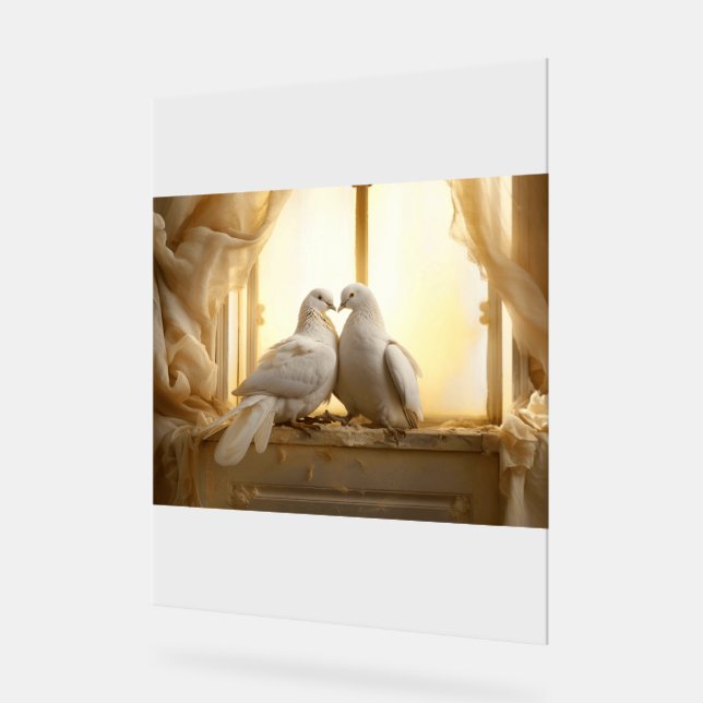 Love Birds Acrylschild (Winkel)