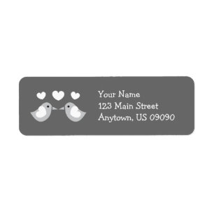Love Birds Address Labels (Grau)