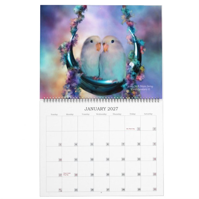 Love Birds Art Calendar 2012 Kalender (Jan 2027)