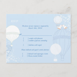 Love Birds Baby Blue Wedding Meal Choice UAWG Einladungspostkarte