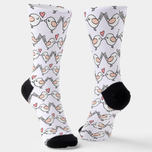 Love Birds Bride Geschenk Pink White Lovebirds Hoc Socken