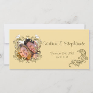 Love Birds Brown/Tan Wedding Foto Ankündigung