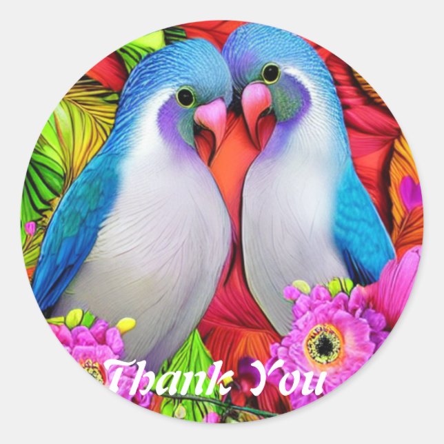 Love Birds Classic Round Sticker (Vorderseite)