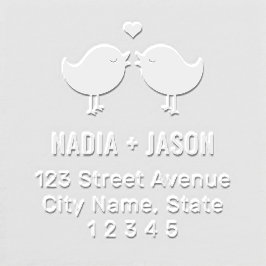 Love Birds Couple Address Custom Embosser