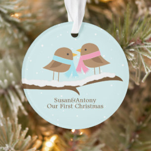 Love Birds Couple Personalisierte Weihnachten Ornament