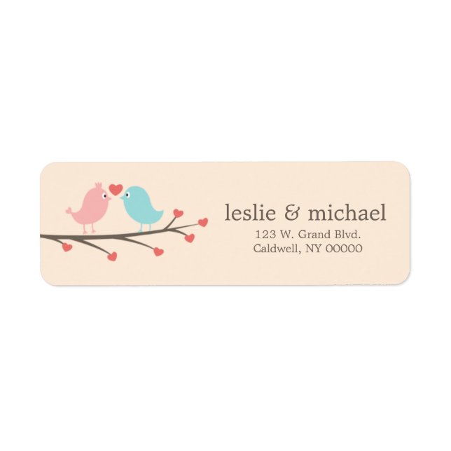 Love Birds Custom Address Labels (Vorne)