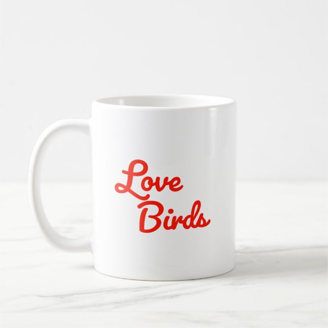 Love Birds Cute Couple Kaffeetasse (Links)