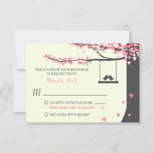 Love Birds Falling Hearts UAWG RSVP Karte