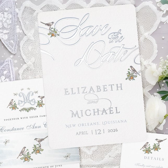 Love Birds Foil Save the Date Folieneinladung (Von Creator hochgeladen)