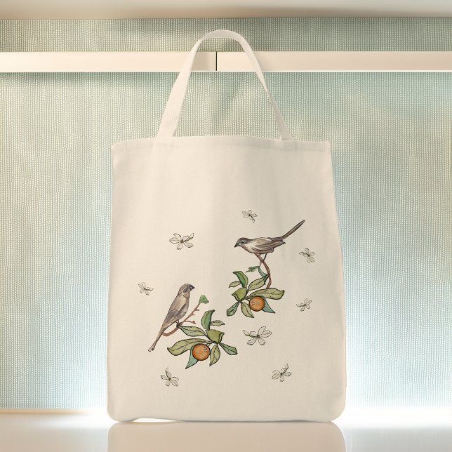 Love Birds Grocery Tote Bag Tragetasche (Von Creator hochgeladen)