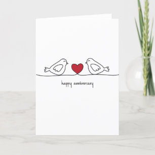 Love Birds Happy Anniversary Card Dankeskarte