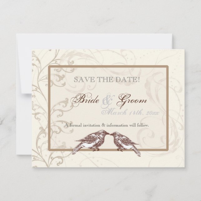 Love Birds 'n Lace - Save the Date Card (Vorderseite)