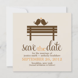 Love Birds on Park Bench Wedding Save The Date