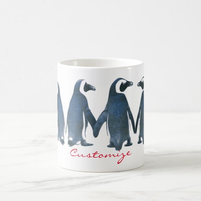 Love Birds Penguin Couple Thunder_Cove Kaffeetasse (Mittel)
