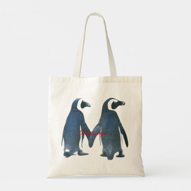 Love Birds Penguin Couple Thunder_Cove Tragetasche (Rückseite)