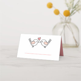 Love Birds Pink White Garden Lovebirds Hochzeit Platzkarte